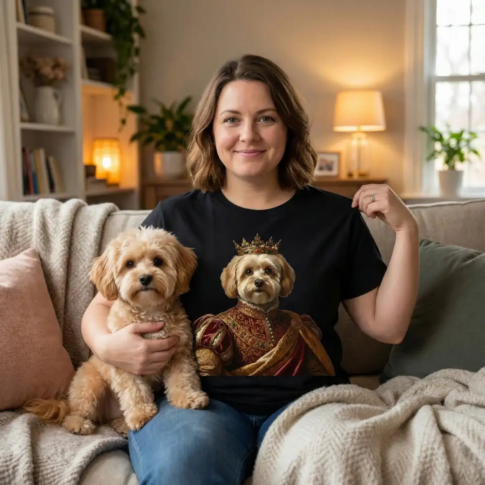 AI Design T-Shirt – Your pet in a royal portrait